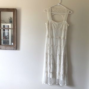 Off-White Beaded Tulle Dress